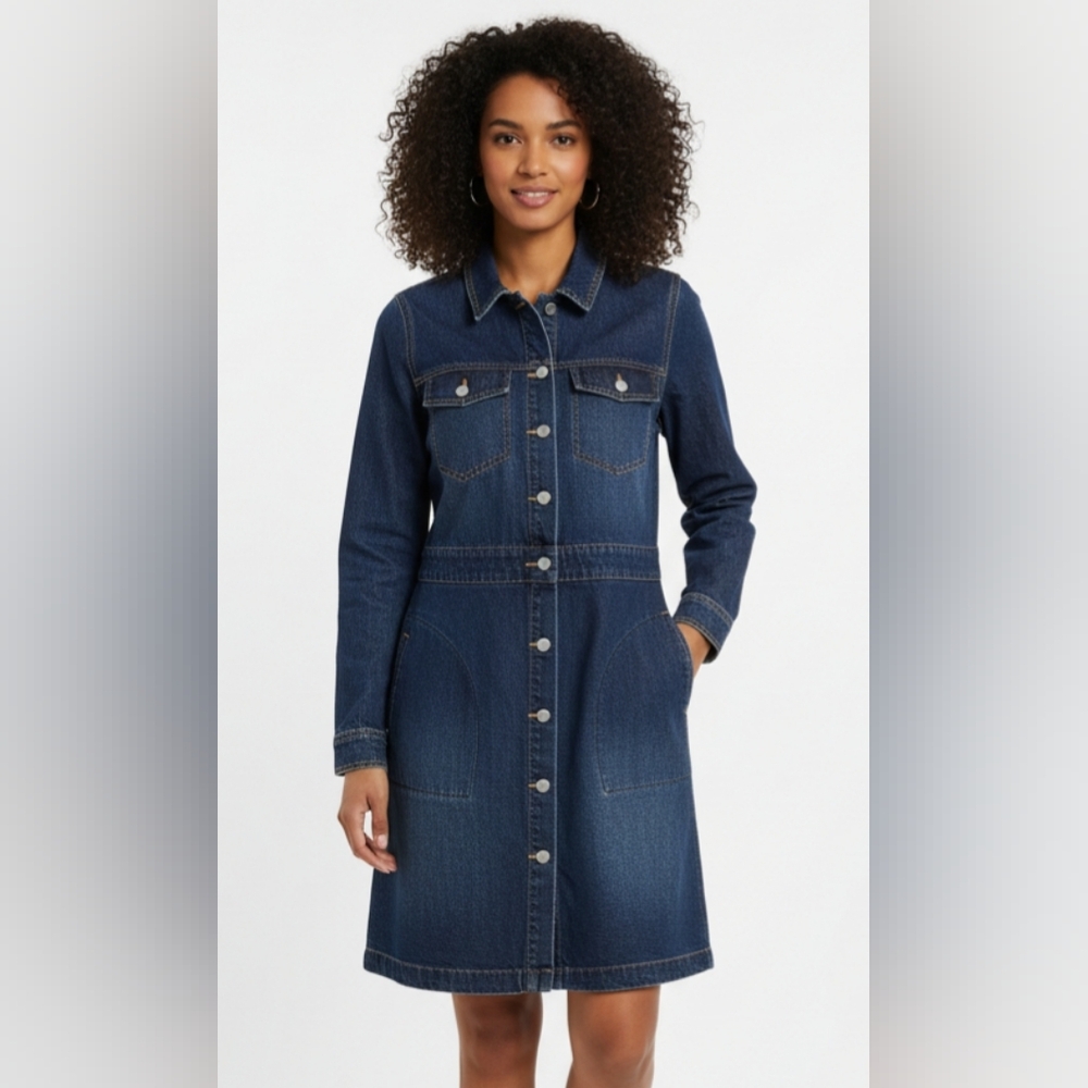 JustFab Blue Denim Shirt Jacket Still Excellent Quality Size XL "JUSTFAB "